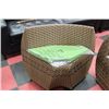 Image 2 : RATTAN STYLE ROUND PATIO TABLE W 4 NESTING SIDE