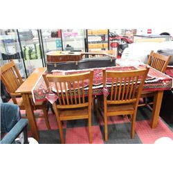 NEW ALL WOOD TABLE W 4 SIDECHAIRS AND 2 ARMCHAIRS
