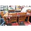 Image 1 : NEW ALL WOOD TABLE W 4 SIDECHAIRS AND 2 ARMCHAIRS