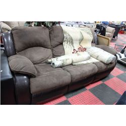 2 TONE MICROFIBRE RECLINING SOFA
