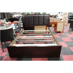 QU SIZE BEDFRAME W PADDED HEADBOARD
