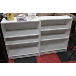 PAIR OF WHITE BOOKSHELVES