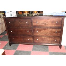 WOOD 6 DRAWER DRESSER