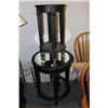 Image 1 : BLACK AND GLASS END TABLE WITH PLANT STAND