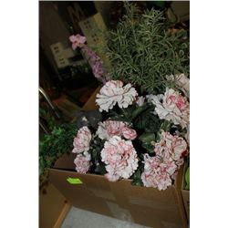 BOX W ARTIFICIAL PLANTS AND FLOWER ARRANGEMENTS