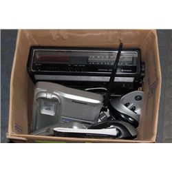 BOX W HOUSEHOLD PHONE/ALARM CLOCK ETC