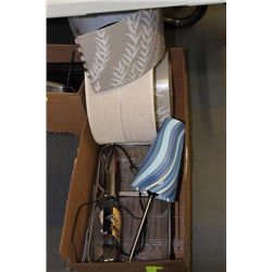 BOX W/ LAMPS AND KITCHENWARE
