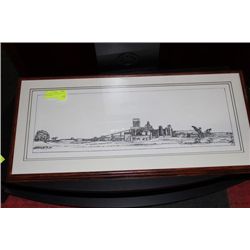 OAK FRAMED AB PACIFIC PULP MILL LITHOGRAPH