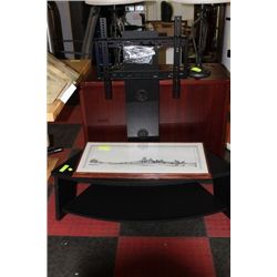 BLACK UNIVERSAL FLAT SCREEN TV STAND