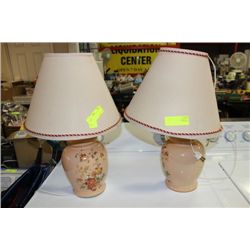 PAIR OF FLORAL LAMPS