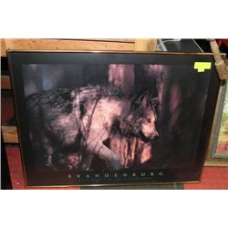 BRANDENBURG FRAMED WOLF PICTURE