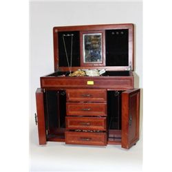 LARGE JEWELRY BOX W/ CONTENTS