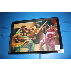 FRAMED OIL ON CANVAS JAZZ FESTIVAL ARTWORK