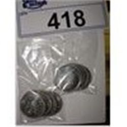 10X CANADIAN 50CENT PIECES. VARIOUS YEARS.