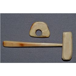 TWO ESKIMO IVORY ITEMS