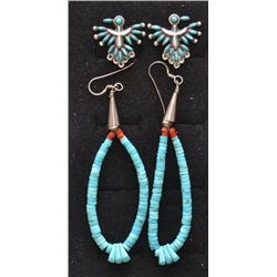 TWO PAIR OF PUEBLO EARRINGS