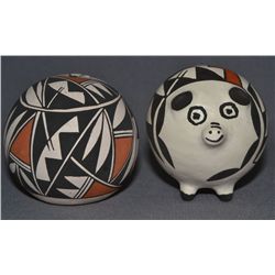 TWO ACOMA SEED POTS