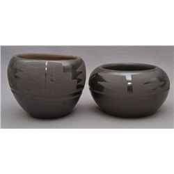 TWO SANTA CLARA POTTERY BOWLS