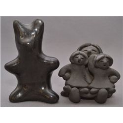 TWO SANTA CLARA POTTERY FIGURES