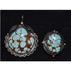 NAVAJO SILVER PENDANT AND RING