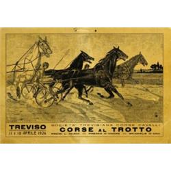 ADVERTISING HORSE POSTER - TREVISO CORSE AL TROTTO…