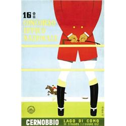 ADVERTISING HORSE POSTER - 16° CONCORSO IPPICO NAZIONALE CERNOBBIO…