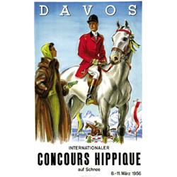 ADVERTISING HORSE POSTER DAVOS - DAVOS CONCOURS HIPPIQUE…