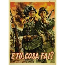 ITALIAN POLITICAL ADVERTISING POSTER - E TU COSA FAI?…