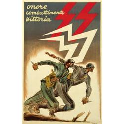 ITALIAN POLITICAL ADVERTISING POSTER - ONORE, COMBATTIMENTO, VITTORIA…