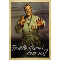 ITALIAN POLITICAL ADVERTISING POSTER - FRATELLO D'ARMI DOVE SEI?…