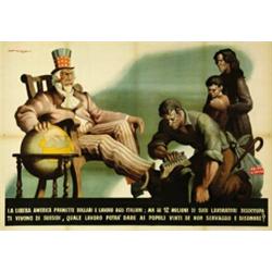 ITALIAN POLITICAL ADVERTISING POSTER - LA LIBERA AMERICA PROMETTE ...…