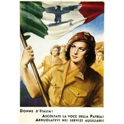 ITALIAN POLITICAL ADVERTISING POSTER - DONNE D'ITALIA! ASCOLTATE LA VOCE DELLA PATRIA!…