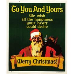 AMERICAN PROPAGANDA POSTER - TO YOU AND YOURS MERRY CHRISTMAS…