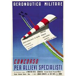 ADVERTISING AVIATION POSTER - AERONAUTICA MILITARE, CONCORSO PER ALLIEVI…