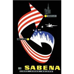 ADVERTISING AVIATION POSTER - SABENA LINEE AEREE…