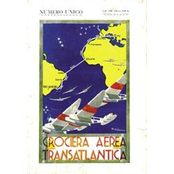 ADVERTISING AVIATION POSTER - (CROCIERA AEREA TRANSATLANTICA)…