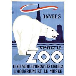 ADVERTISING TOURISM POSTER - LOTTO DI N. 2 MANIFESTI PER LO ZOO DI ANVERS…