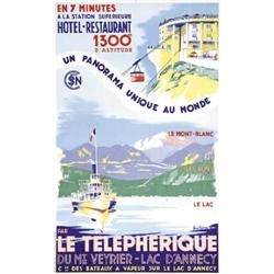 ADVERTISING TOURISM POSTER - LE TELEPHERIQUE ... LAC D'ANNECY…