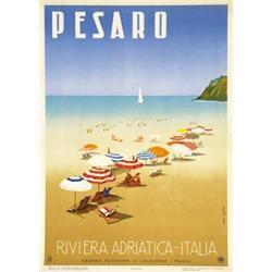 ADVERTISING TOURISM POSTER - PESARO RIVIERA ADRIATICA…