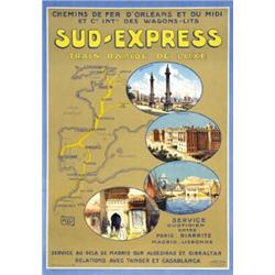 ADVERTISING TOURISM POSTER - SUD-EXPRESS TRAIN RAPIDE DE LUXE…