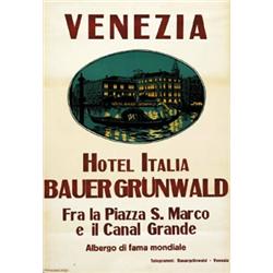 ADVERTISING TOURISM POSTER - VENEZIA HOTEL ITALIA…