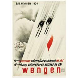 ADVERTISING WINTER SPORT POSTER - WENGEN…