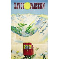 ADVERTISING WINTER SPORT POSTER - DAVOS PARSENN…