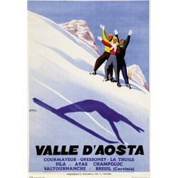 ADVERTISING WINTER SPORT POSTER - VALLE D'AOSTA…