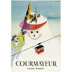 ADVERTISING WINTER SPORT POSTER - COURMAYEUR…