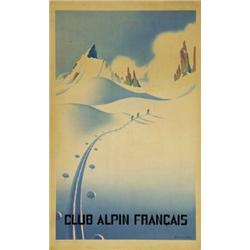 ADVERTISING WINTER SPORT POSTER - CLUB ALPIN FRANCAIS…