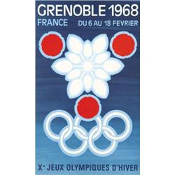 ADVERTISING WINTER SPORT POSTER - GRENOBLE 1968…
