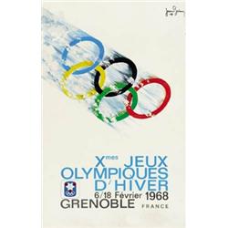 ADVERTISING WINTER SPORT POSTER - XMES JEUX OLYMPIQUES D'HIVER…