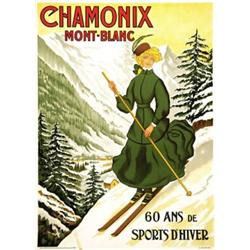 ADVERTISING WINTER SPORT POSTER - CHAMONIX MONT-BLANC…