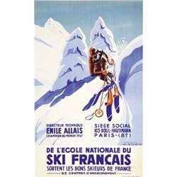 ADVERTISING WINTER SPORT POSTER - ECOLE NATIONALE DU SKI FRANCAIS…